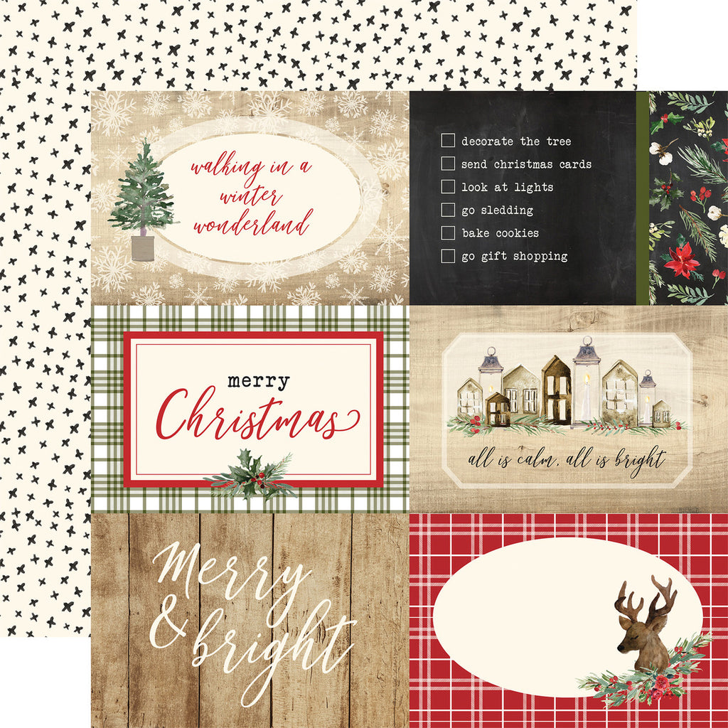 Echo Park Journaling Card, The Christmas Collection - 12"x12" Double-Sided Scrapbooking Cardstock. Individual Squares