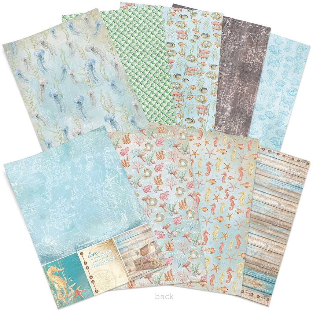 Underwater Love Creative Pad. These beautiful Italian made Ciao Bella Creative Pads are coordinated sets containing fun designs for cut-out and matching papers for your next decoupage craft project
