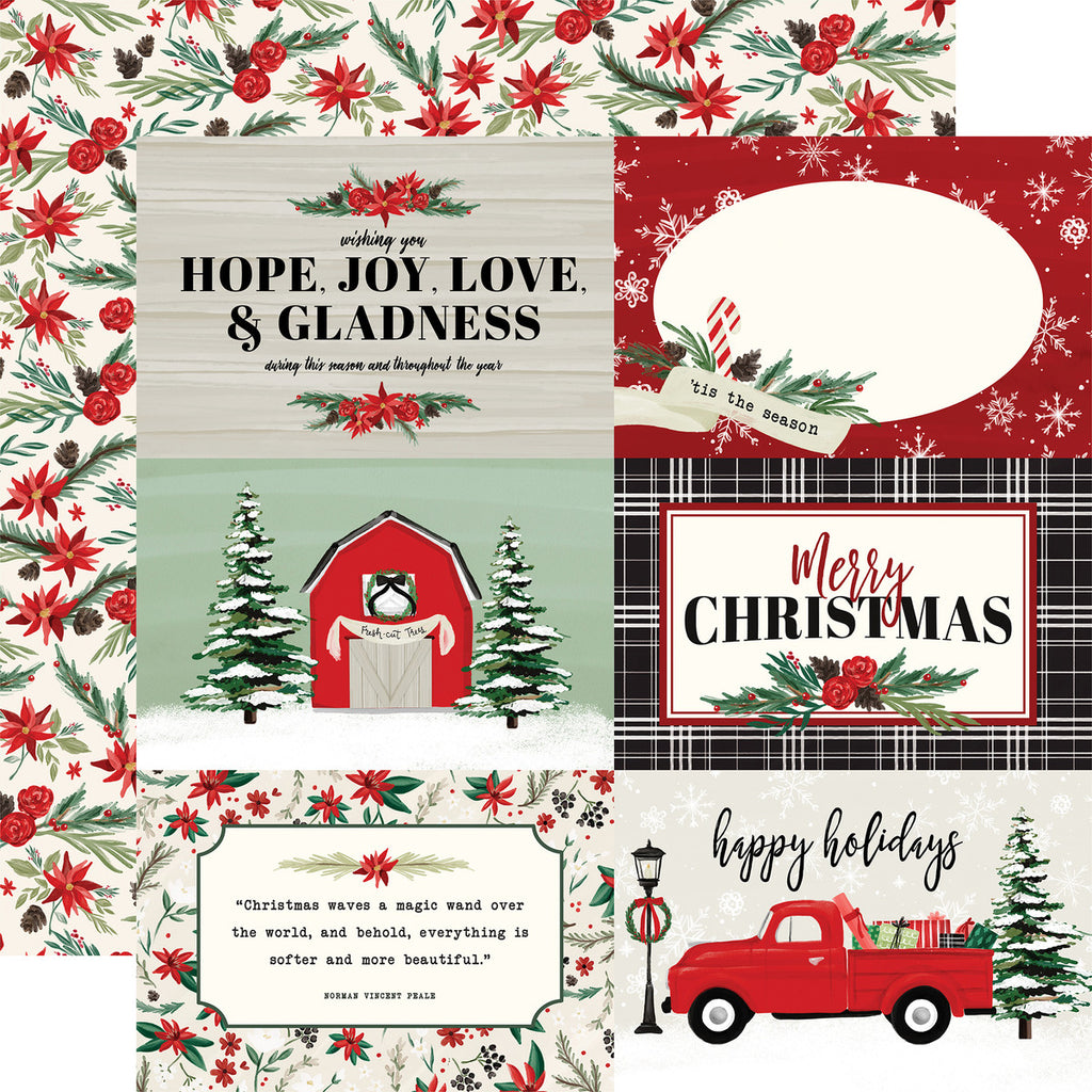 Echo Park Journaling Card, The Christmas Market Collection - 12"x12" Double-Sided Scrapbooking Cardstock