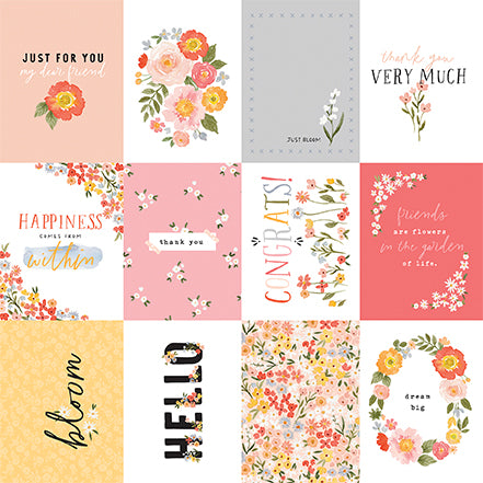 Flora No. 5 Just for You Echo Park Journaling Card, Seasonal Collection - 12"x12" Double-Sided Scrapbooking Cardstock