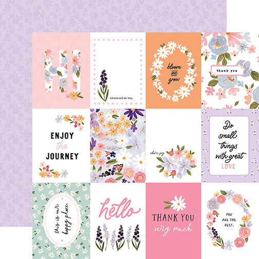 Flora No. 5 Enjoy the Journey Echo Park Journaling Card, Seasonal Collection - 12"x12" Double-Sided Scrapbooking Cardstock