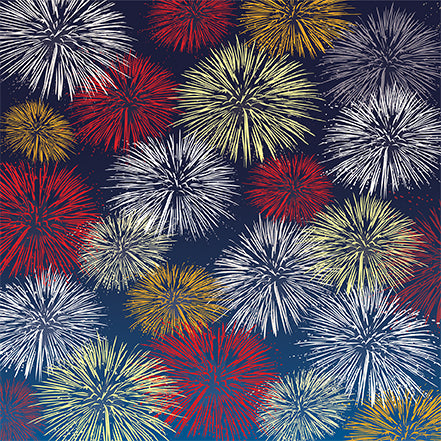 God Bless America Fireworks Echo Park Journaling Card, Seasonal Collection - 12"x12" Double-Sided Scrapbooking Cardstock