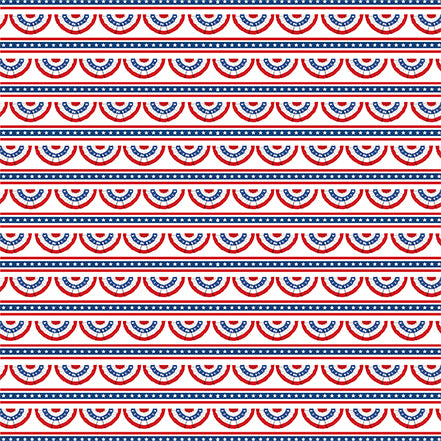 God Bless America Flag Banner Echo Park Journaling Card, Seasonal Collection - 12"x12" Double-Sided Scrapbooking Cardstock
