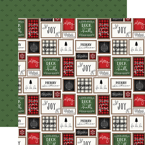 Echo Park Journaling Card, The Home for Christmas Collection - 12"x12" Double-Sided Scrapbooking Cardstock. Individual Squares. Start your project off right with the perfect paper for Greeting Cards