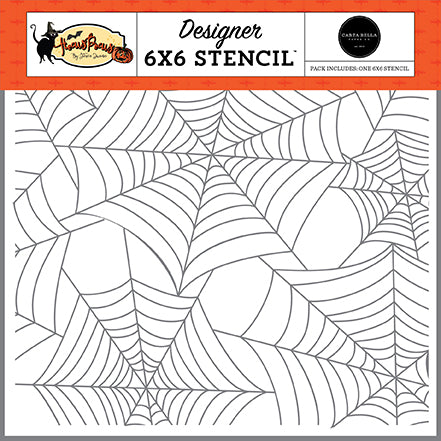 Carta Bella Hocus Pocus Spinning Webs Halloween Stencils are perfect for using on mixed media, card making, scrapbooking, textile art