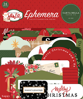 Shop Carta Bella Letters to Santa Christmas Ephemera Die Cuts. Have fun embellishing your next Scrapbooking, Journaling, Cardmaking