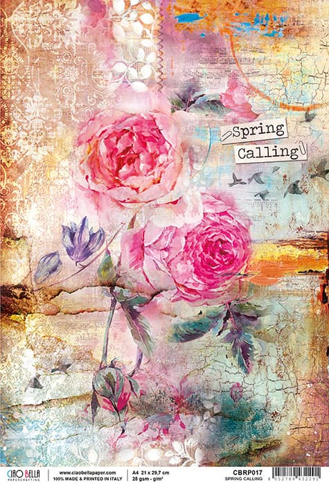 Shop Pink Roses Rice Paper for Crafting, Scrapbooking, Journaling, Cardmaking
