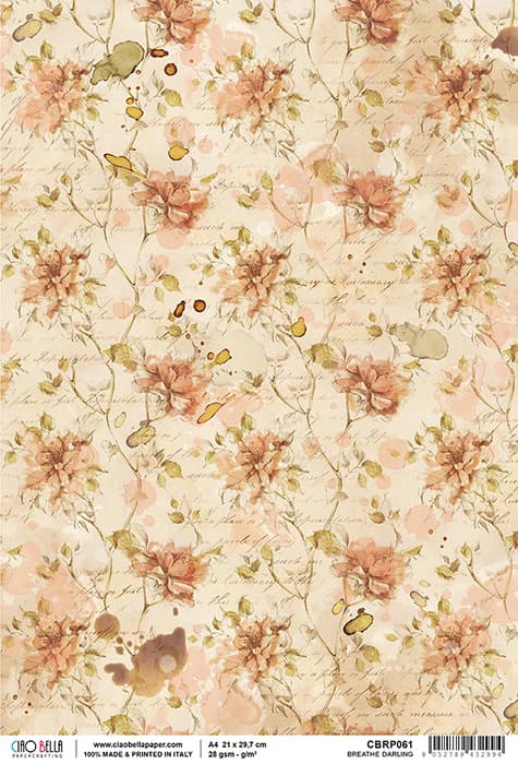 Vintage Pink Flowers Decoupage Rice Paper for Crafting, Scrapbooking, Journaling, Mixed Media, Cardmaking