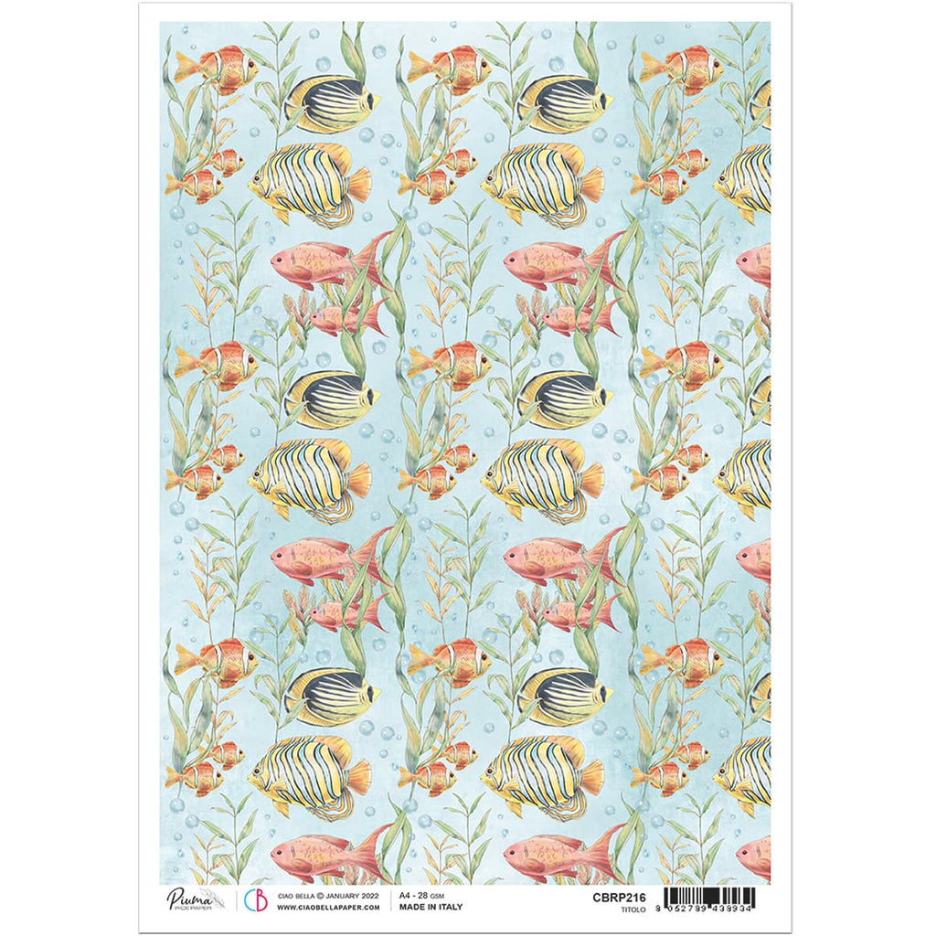 Find Underwater Fishes Ciao Bella Rice Paper are of Exquisite Quality for Decoupage crafts. Thin yet durable. Imported from Europe. Beautiful colors, great patterns, exceptional strength