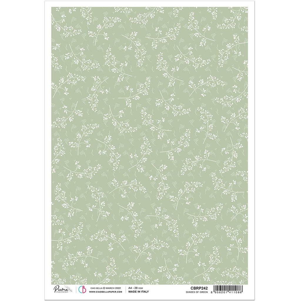Beautiful Green background  Ciao Bella A4 Rice Paper are of Exquisite Quality for Decoupage crafts