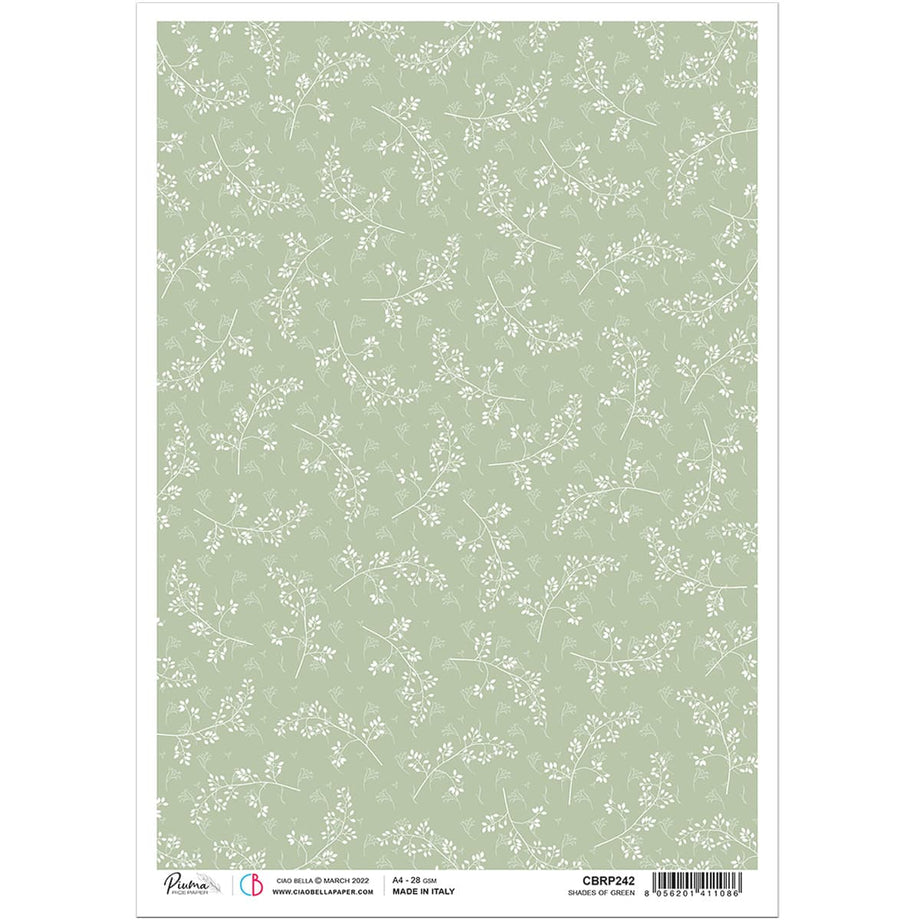 Shop Ciao Bella Shades of Green A4 Rice Paper for Decoupage Art