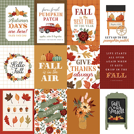 Carta Bella Paper - Welcome Autumn Collection - 12 x 12 Double Sided Paper  - Crisp Leaves