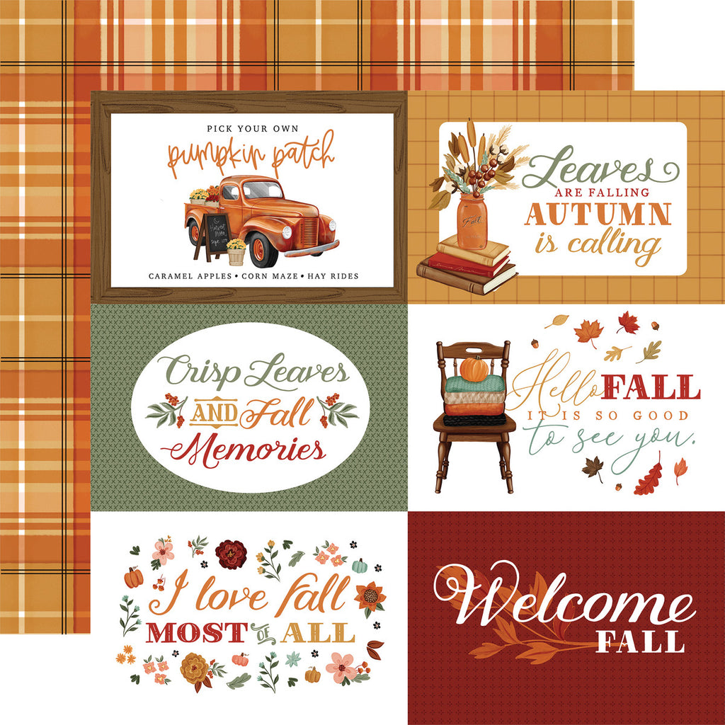 Carta Bella Welcome Fall Journaling Card, Hocus Pocus Collection - 12"x12" Double-Sided Scrapbooking Cardstock