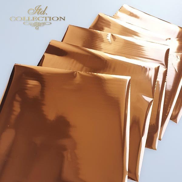ITD Collection - Termoton Foil Sheets 6"x6" 5/Pkg - Copper Metallic. Add shimmer and shine to any project. This pack of 10 sheets can add a metallic element to your projects with or without the use of hot foiling