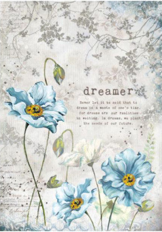 Stamperia Flowers Dreamer A4 Rice Papers are of Exquisite Quality for Decoupage crafts. Thin yet durable. Imported from Europe
