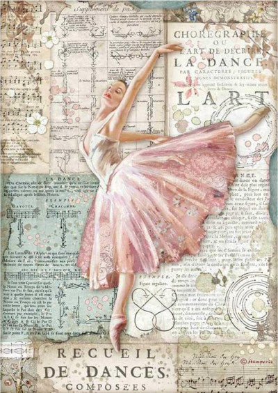 Stamperia Passion Dancer ballet A4 Rice Papers are of Exquisite Quality for Decoupage Art. Vibrant colorful patterns. Thin yet durable. Imported from Europe. Ideal for Scrapbooking