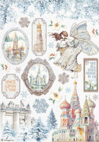 Beautiful Winter Tales Stamperia A4 Rice Papers are of Exquisite Quality for Decoupage crafts. Thin yet durable. Imported from Europe. Beautiful colors, great patterns, exceptional strength