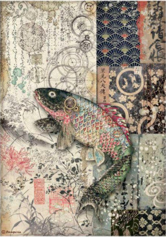 Beautiful Mechanical Fish Sir Vagabond Stamperia A4 Rice Papers are of Exquisite Quality for Decoupage crafts. Thin yet durable. Imported from Europe. Beautiful colors, great patterns, exceptional strength. Decorative fibers and ink colors