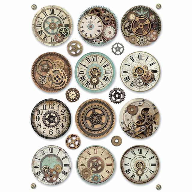 Shop Beautiful Antique Gears Stamperia Rice Paper for Crafting, Scrapbooking, Journaling, Cardmaking