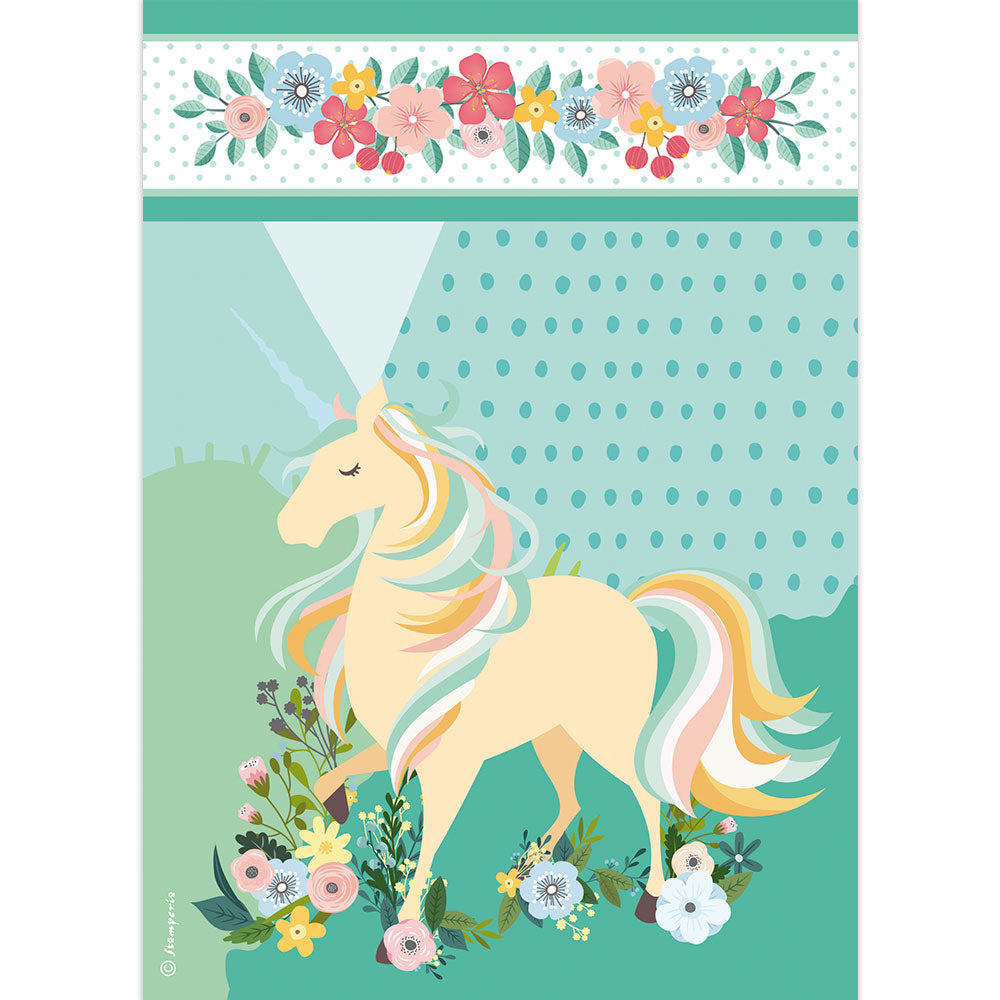 Shop Floral Unicorn Rice Paper for Crafting, Scrapbooking, Journaling, Cardmaking