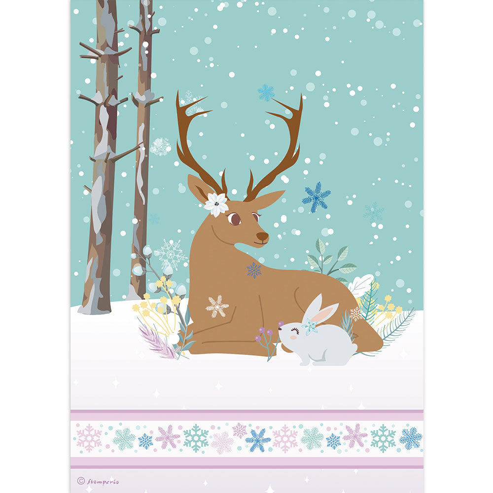 Shop Beautiful Reindeer and Bunny Stamperia Rice Paper for Crafting, Scrapbooking, Journaling, Cardmaking