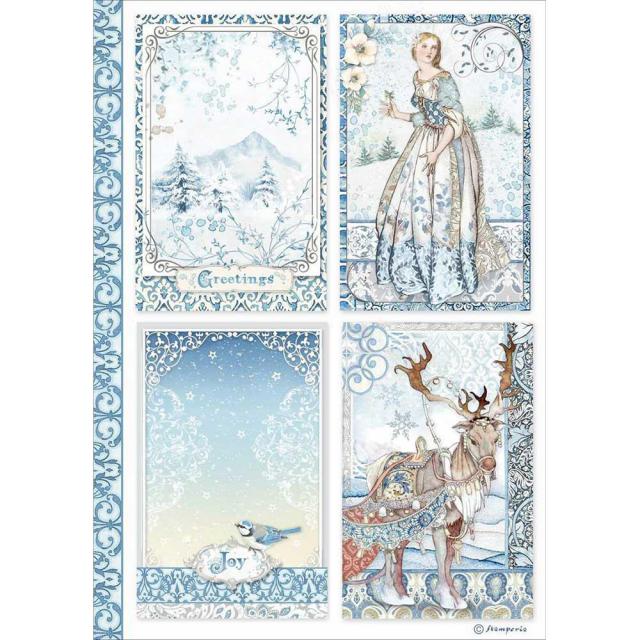 Shop Beautiful Artic Princess and Reindeer Stamperia Rice Paper for Crafting, Scrapbooking, Journaling, Cardmaking