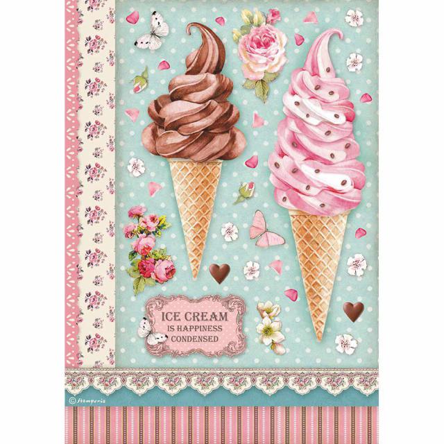 Shop Beautiful Ice Cream Stamperia Rice Paper for Crafting, Scrapbooking, Journaling, Cardmaking