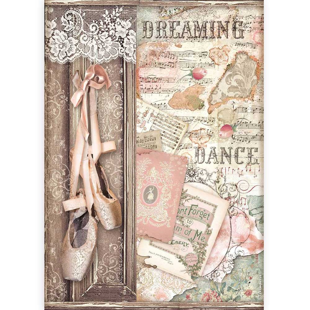Shop Dance Themed Ballet Slippers & Music Rice Paper for Crafting, Scrapbooking, Journaling, Cardmaking