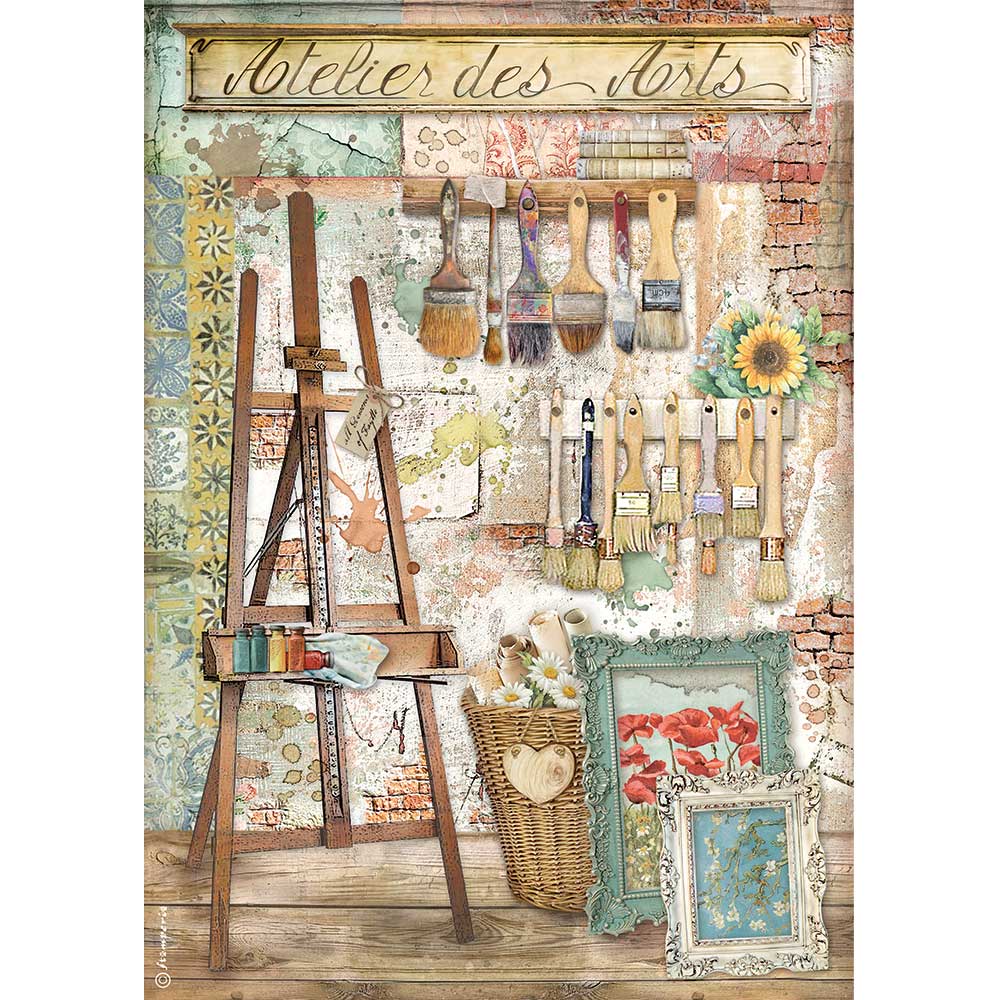 Beautiful Arts Easel Stamperia A4 Rice Papers are of Exquisite Quality for Decoupage crafts. Thin yet durable. Imported from Europe. Beautiful colors, great patterns, exceptional strength. 