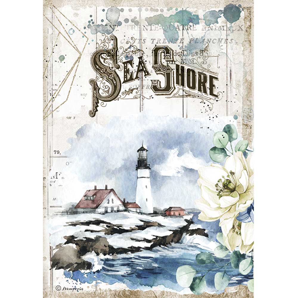 Stamperia Romantic Seashore A4 Rice Papers are of Exquisite Quality for Decoupage crafts. Thin yet durable. Imported from Europe. Beautiful colors, great patterns. Ideal for Scrapbooking