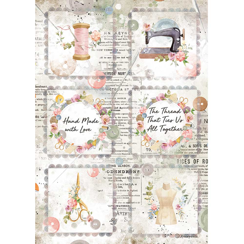 Shop A4 Scrapbook Theme Rice Paper for Crafting, Scrapbooking