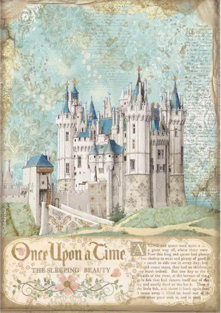 Beautiful Sleeping Beauty Castle Stamperia A4 Rice Papers are of Exquisite Quality for Decoupage crafts. Thin yet durable. Imported from Europe