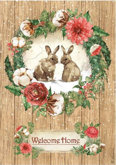 Welcome Home - Home for the Holidays Stamperia A4 Rice Papers are of Exquisite Quality for Decoupage crafts. Thin yet durable. Imported from Europe