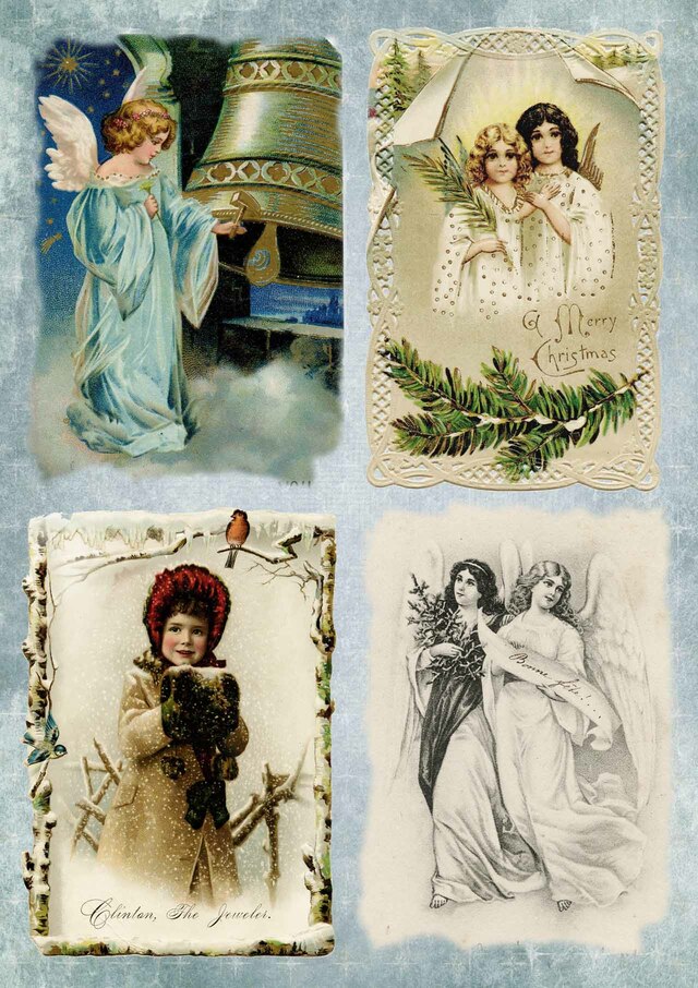 These gorgeous Angel 4 Pack Christmas A3 Rice Papers from Decoupage Queen are manufactured in Italy using Eco-friendly inks. This craft paper is delicate yet durable and perfect for Decoupage Art, Mixed Media