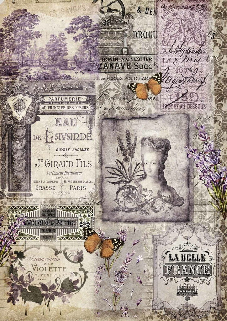 These gorgeous The Belle of France A3 Rice Papers from Decoupage Queen are manufactured in Italy using Eco-friendly inks. This craft paper is delicate yet durable and perfect for Decoupage Art