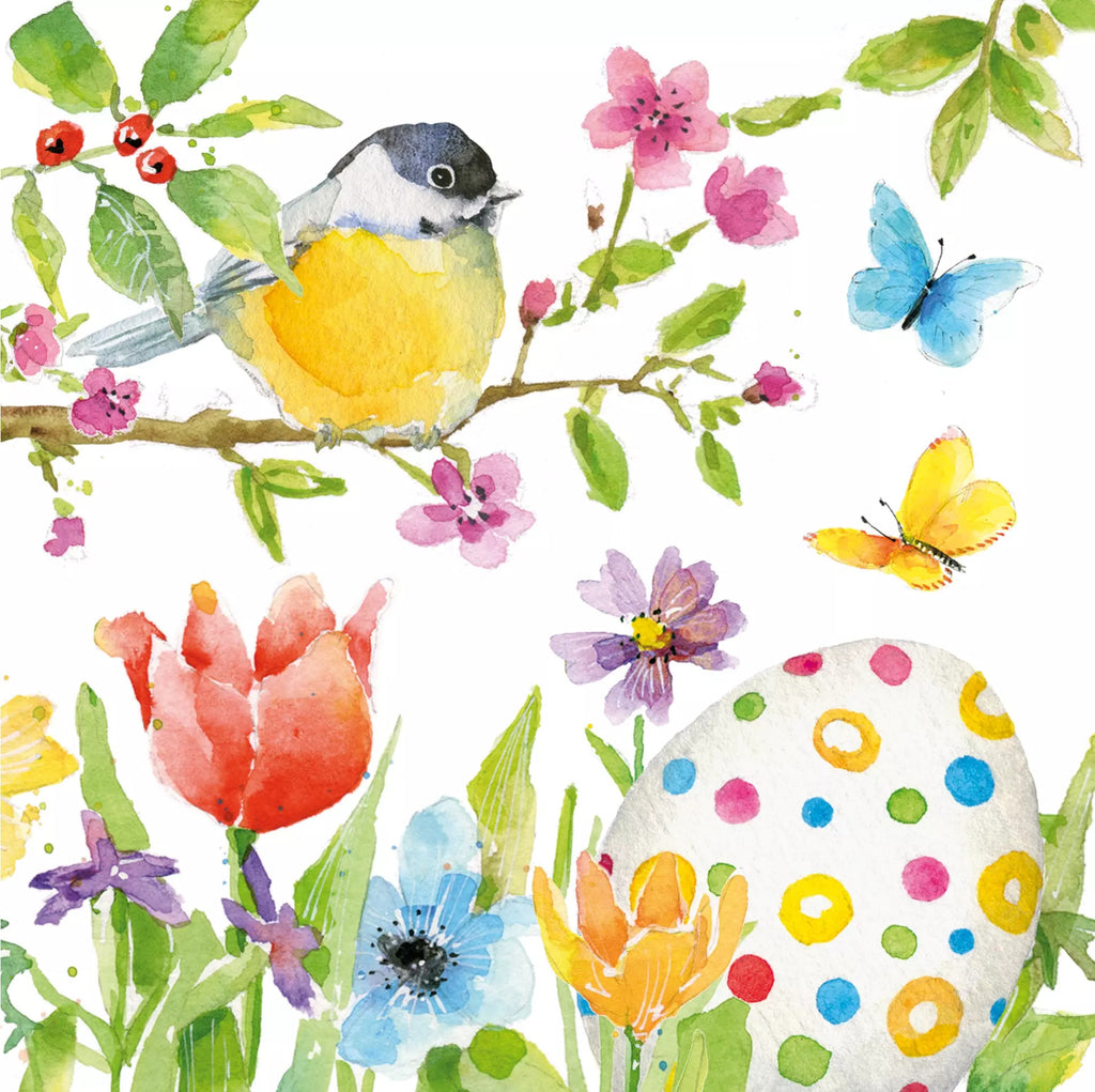 These Easter Bird Decoupage Paper Napkins are of exceptional quality. Imported from Europe.  3-ply, silky feel, and vivid ink colors