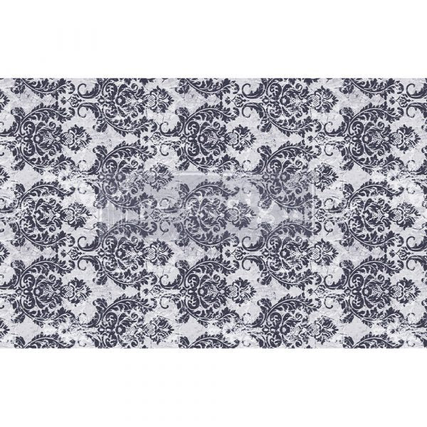Black and white Evening Damask repeat pattern-ReDesign with Prima Décor Tissue Paper for Decoupage
