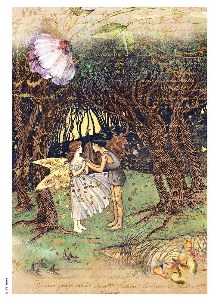 Fairies in the garden European Paper Designs Italy Rice Paper is of exquisite Quality for Decoupage art