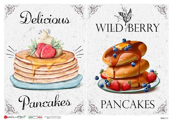 This Beautiful Wildberry Pancakes A5 Rice Paper is of Exquisite Quality for Decoupage crafts. Thin yet durable. Imported from Europe