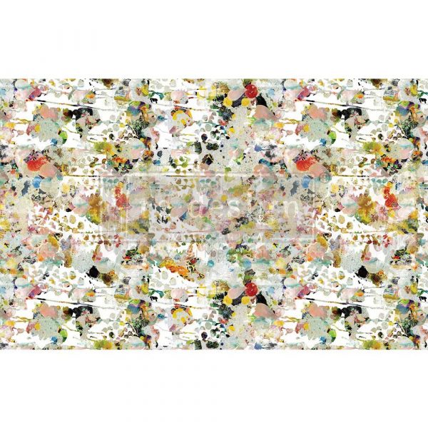 Flower bed multi color pattern-ReDesign with Prima Décor Tissue Paper for Decoupage