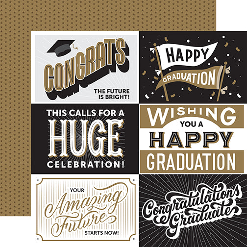 Echo Park Journaling Card, Graduation Collection - 12"x12" Double-Sided Scrapbooking Cardstock. Start your card making project off right with the perfect paper for Greeting Cards