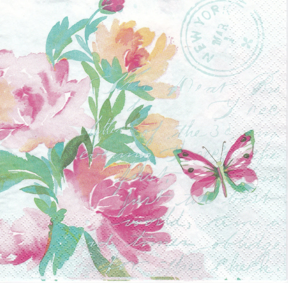 Shop Pastel Color Flowers Decoupage Napkin for Crafting, Scrapbooking