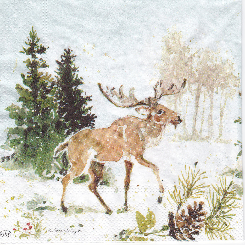 Beautiful Christmas Holiday Decoupage Napkin for Crafting, Scrapbooking, Journaling, Mixed Media