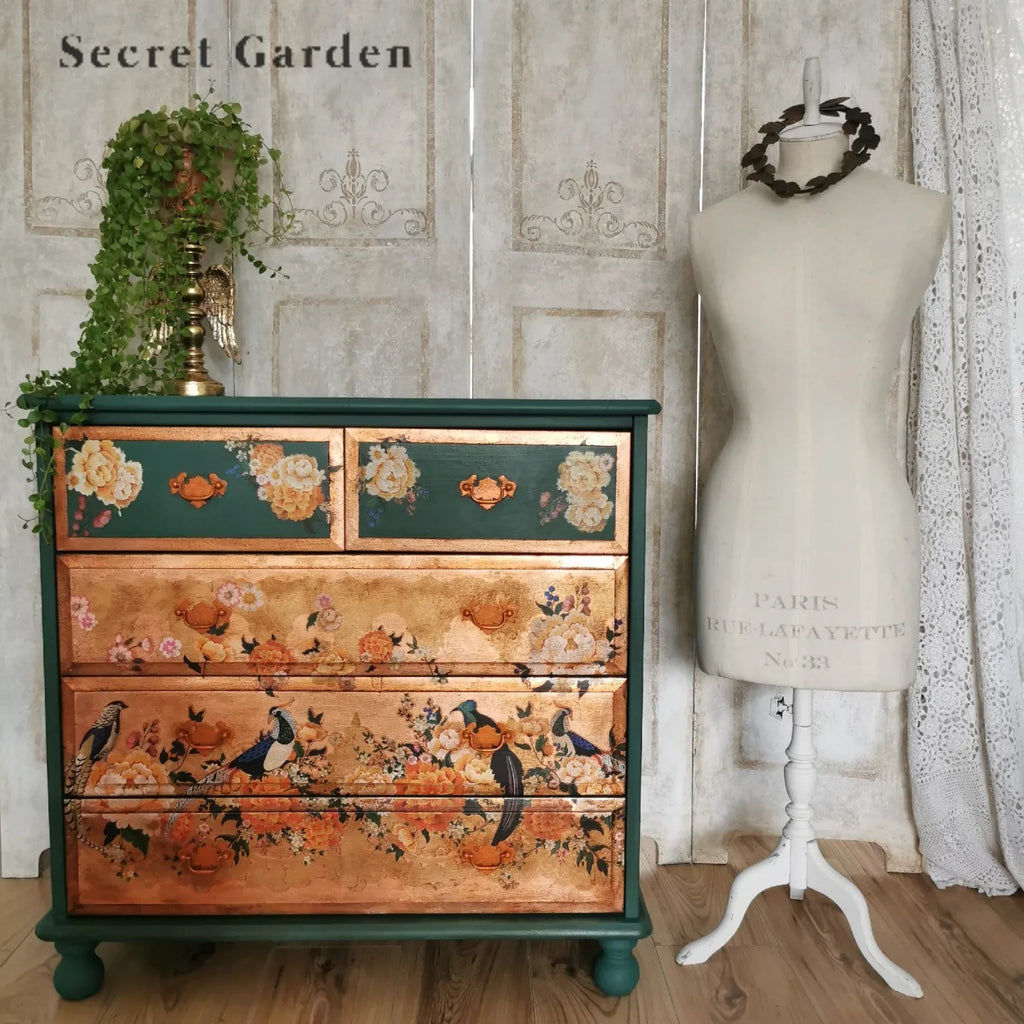 ReDesign with Prima Cece Pheasants & Peonies Decor Transfers® are easy to use rub-on transfers for Furniture and Mixed Media uses. Simply peel, rub-on and transfer