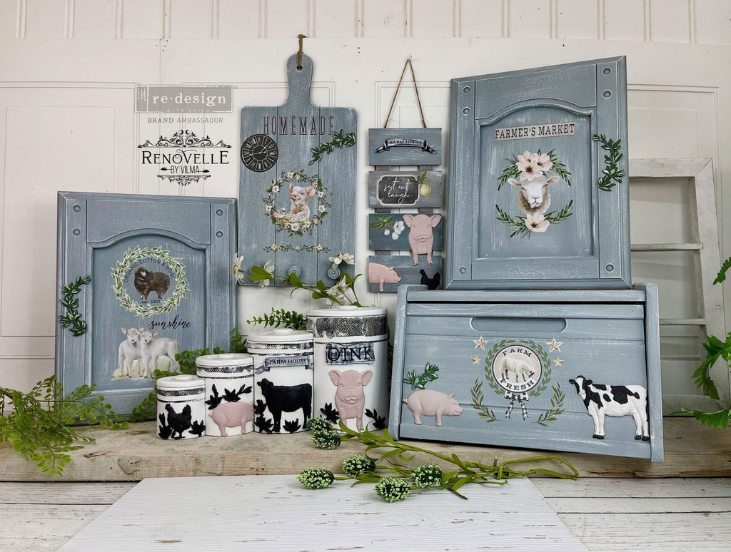 ReDesign with Prima - Decor Mold 5x8 Pattern: Farm Animals. Heat resistant and food safe. Breathe new life into your furniture, frames, plaques, boxes, scrapbooks, journals