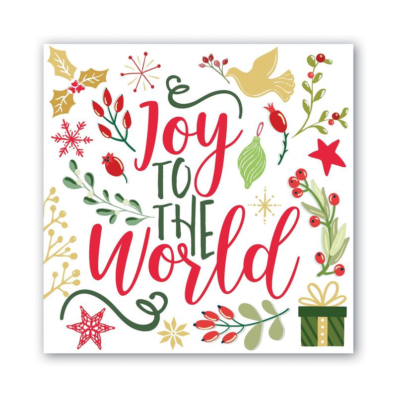 These Joy to the World Decoupage Paper Napkins are Imported from Europe. Ideal for Decoupage Crafting,