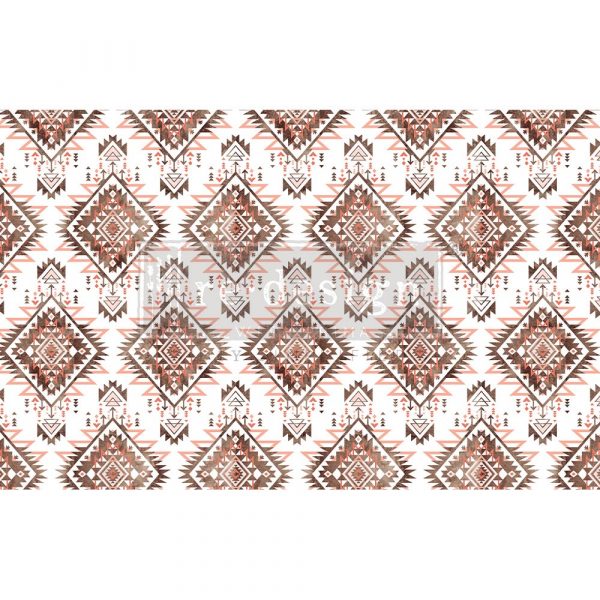 Brown and orange diamond pattern ReDesign with Prima Décor Tissue Paper for Decoupage