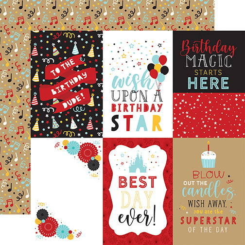 Magical Birthday Boy  DUDE Echo Park Journaling Card, Seasonal Collection - 12"x12" Double-Sided Scrapbooking Cardstock