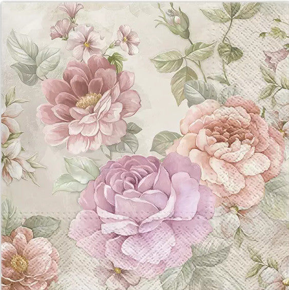 These Memory of Summer Floral Roses Decoupage Paper Napkins are of exceptional quality. Imported from Europe. 3-ply, silky feel, and vivid ink colors. Ideal for Decoupage Crafting, DIY