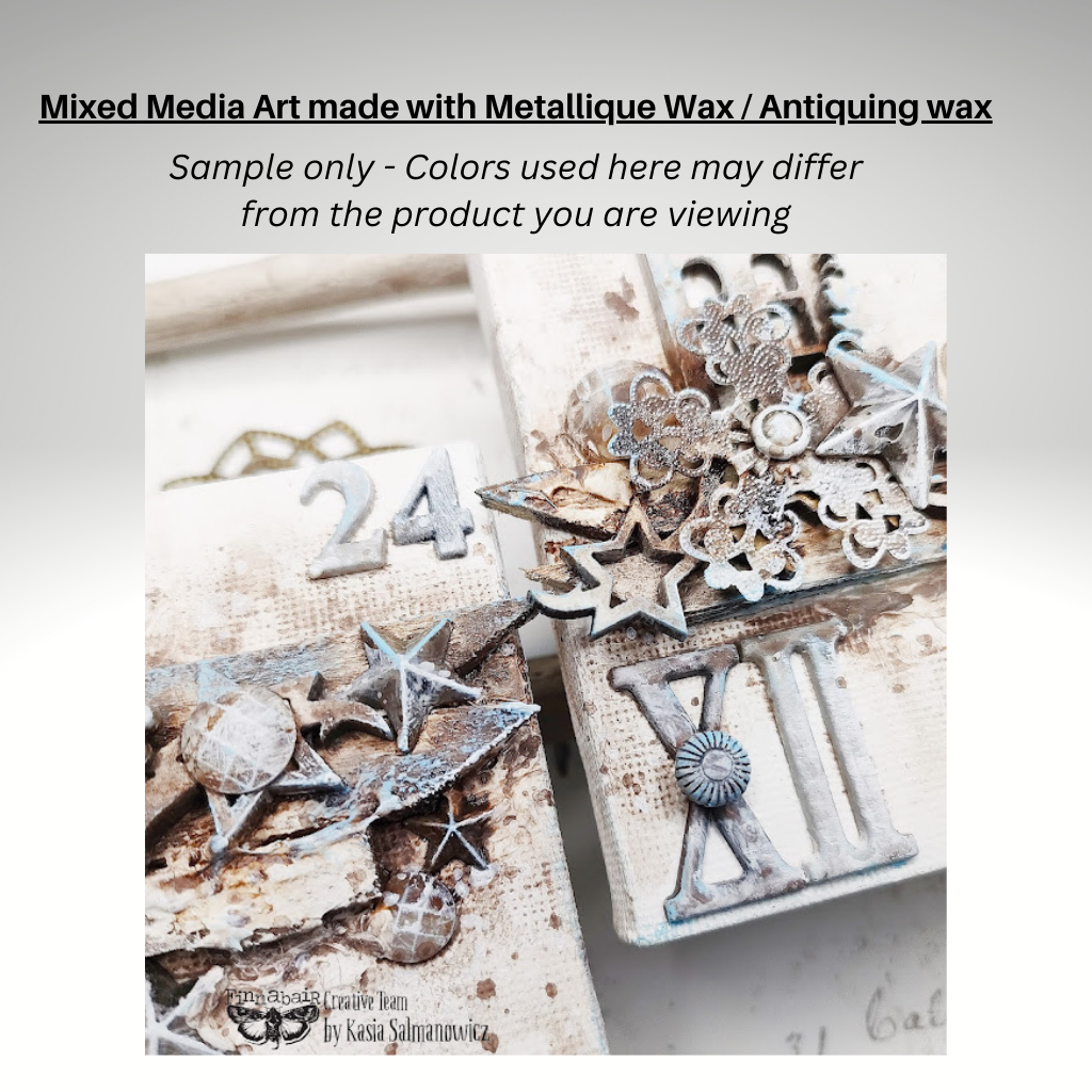 Old Denim Finnabair Art Alchemy Metallique Wax - 1 tube .68 oz (20 ml). This beautiful, metallic beeswax-based paste will turn your artwork into a real treasure